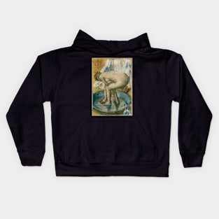 Woman Bathing in a Shallow Tub Kids Hoodie